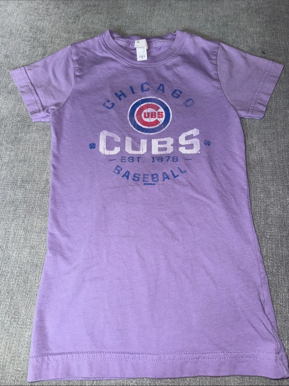 Chicago Cubs Purple Graphic Tee Dress